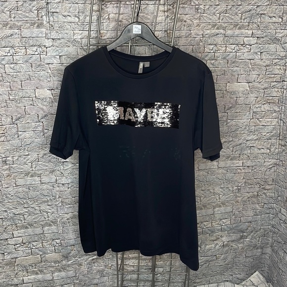 ASOS Other - 🔥🔥 ASOS Relaxed T-Shirt With Maybe/Never Brushed Sequin Design Size: Large🔥🔥